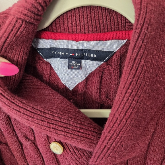 Tommy Hilfiger Maroon Cable Knit Sweater - Picture 5 of 7